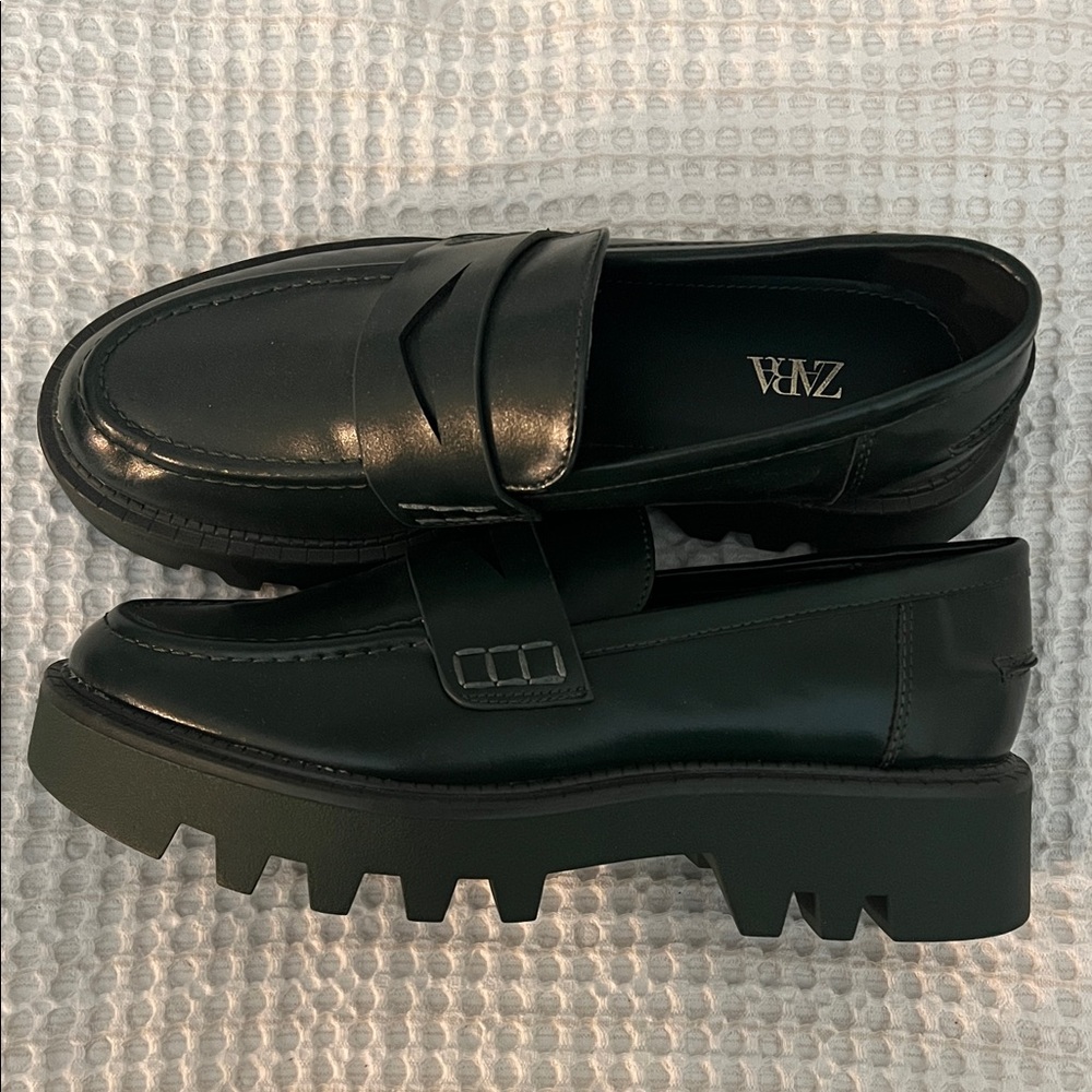 Zara Black Chunky Loafers